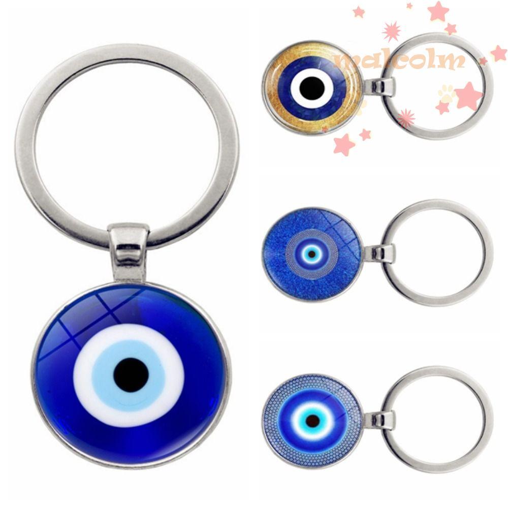 MALCOLM Evil Eye พวงกุญแจ, อินเทรนด์ตุรกี Blue Evil Eye จี้, Evil Eye พวงกุญแจลูกปัดแฟชั่น Lucky Blu