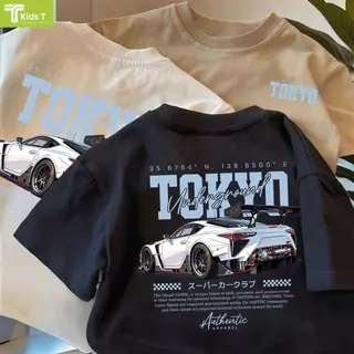 เสื้อยืดแขนสั้นสำหรับเด็กสไตล์เกาหลีแฟชั่นลายรถยนต์ 9 สี จากร้าน Kids T เนื้อผ้าโซโรนา เหมาะสำหรับเด็กชายหญิง #3