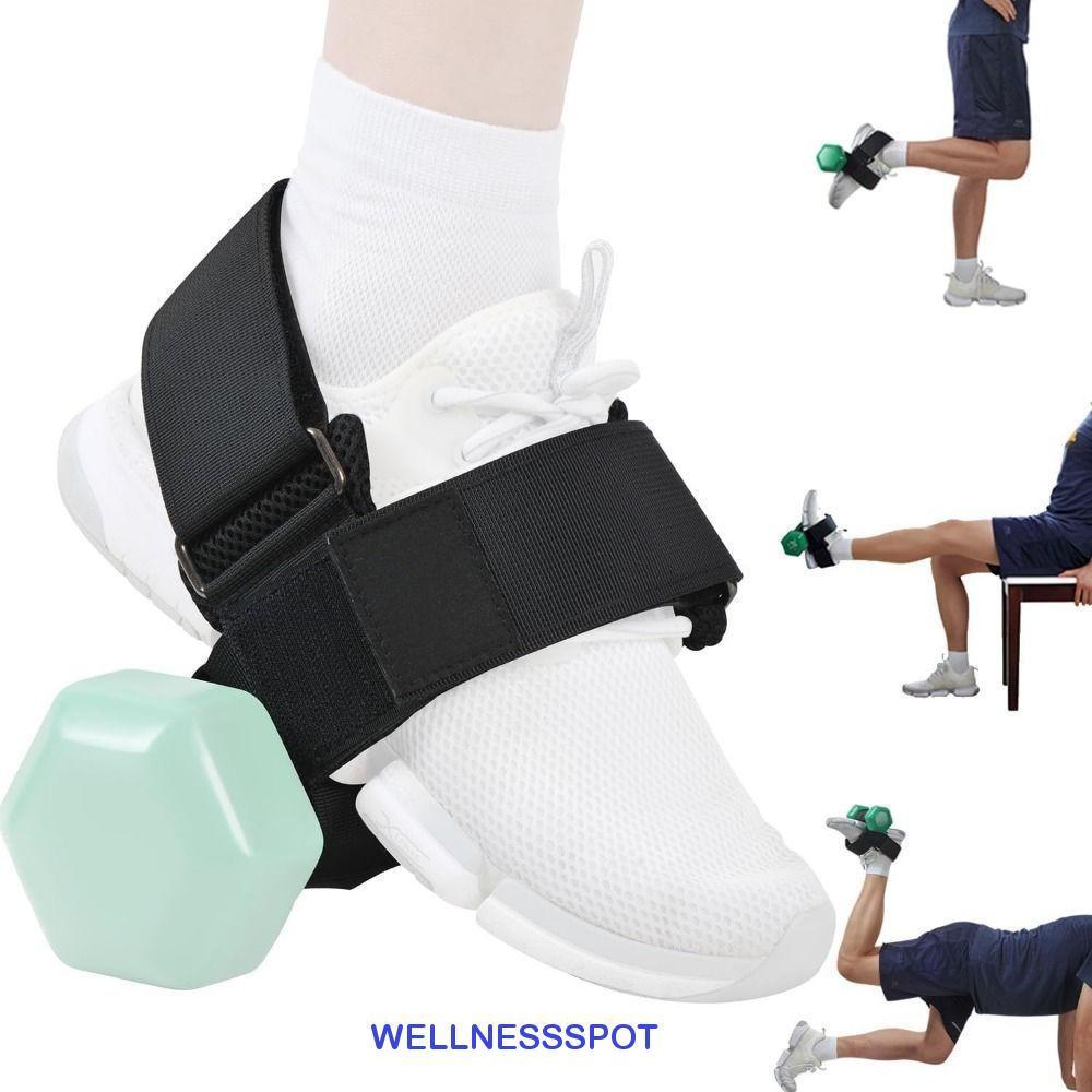 Wellnessspot สายรัดเท้าดัมเบล, สายรัดถ่วงน้ําหนักข้อเท้าแบบหัวเข็มขัดแบบปรับได้, อัพเกรดสบายทนทาน Shin Assist Tibialis เทรนเนอร์กล้ามเนื้อขา