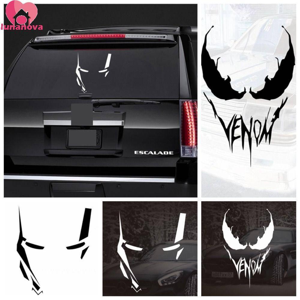 LUNANOVA อะนิเมะ Venom Cool สติ๊กเกอร์, PET Venom สะท้อนแสง Venom สติ๊กเกอร์, มีกาวในตัว ติดตั้งง่าย