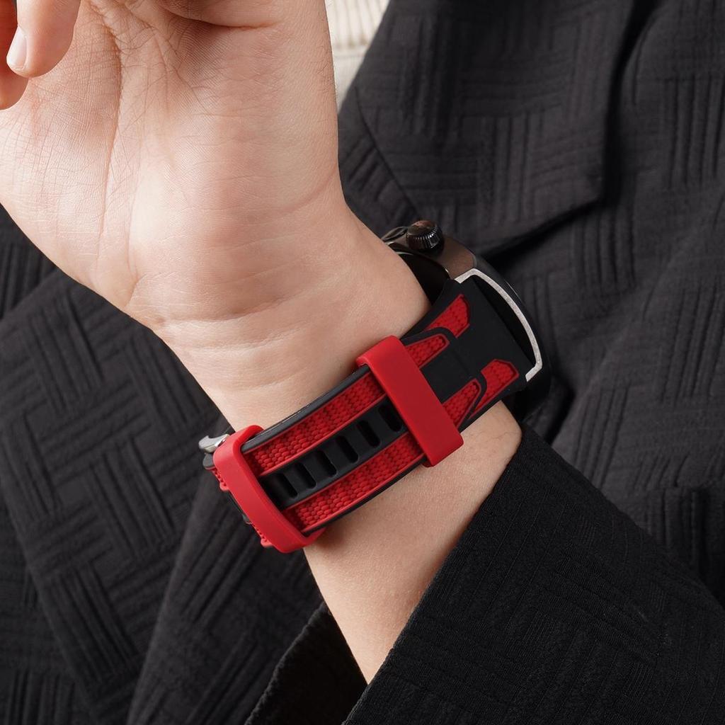 สายซิลิโคนสองสีสำหรับ Huawei Ultimate 2 นุ่มระบายอากาศได้ 22 มม. สายนาฬิกาสำหรับ Huawei Ultimate 2 - รูปที่ 7