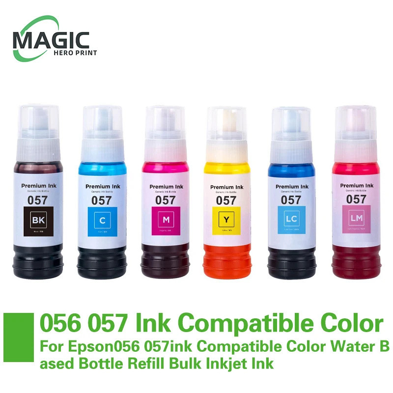 ใหม่สําหรับ Epson056 057ink ใช้งานร่วมกับสีน้ําขวดเติมหมึกอิงค์เจ็ทจํานวนมาก 057 สําหรับ Epson L8050