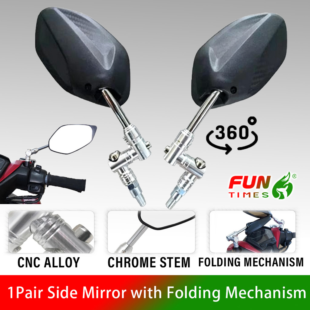 กระจกมองข้างสไตล์ใบไม้สากล 2 ชิ้นพร้อมกลไกพับ คุณภาพ CNC