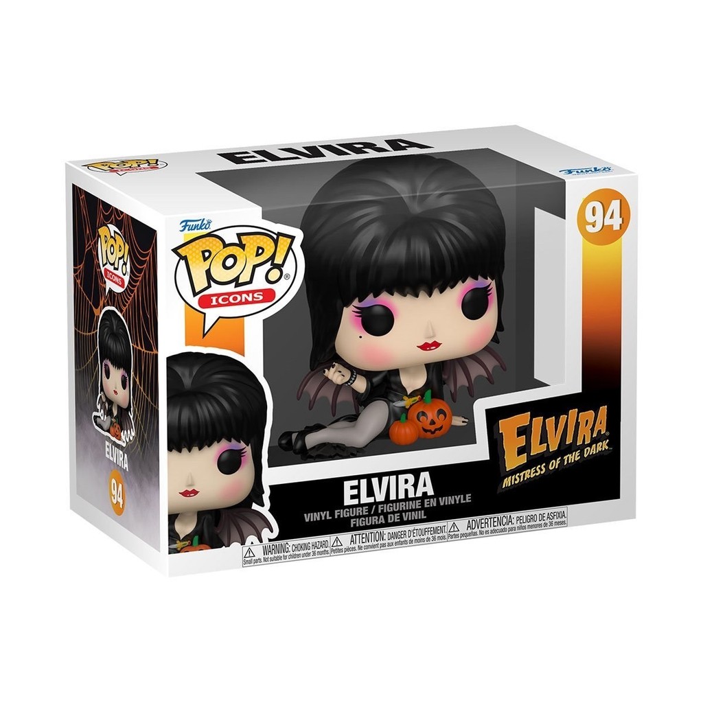 Elvira พร้อมฟักทอง POP รูปไวนิล #94 Funko Horror ใหม่