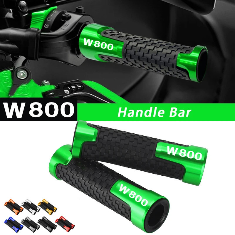 รถจักรยานยนต์ 7/8 "22MM Non-slip Handle Bar Grip ยาง Handlebar Grips สําหรับ KAWASAKI W800 W 800 CAF
