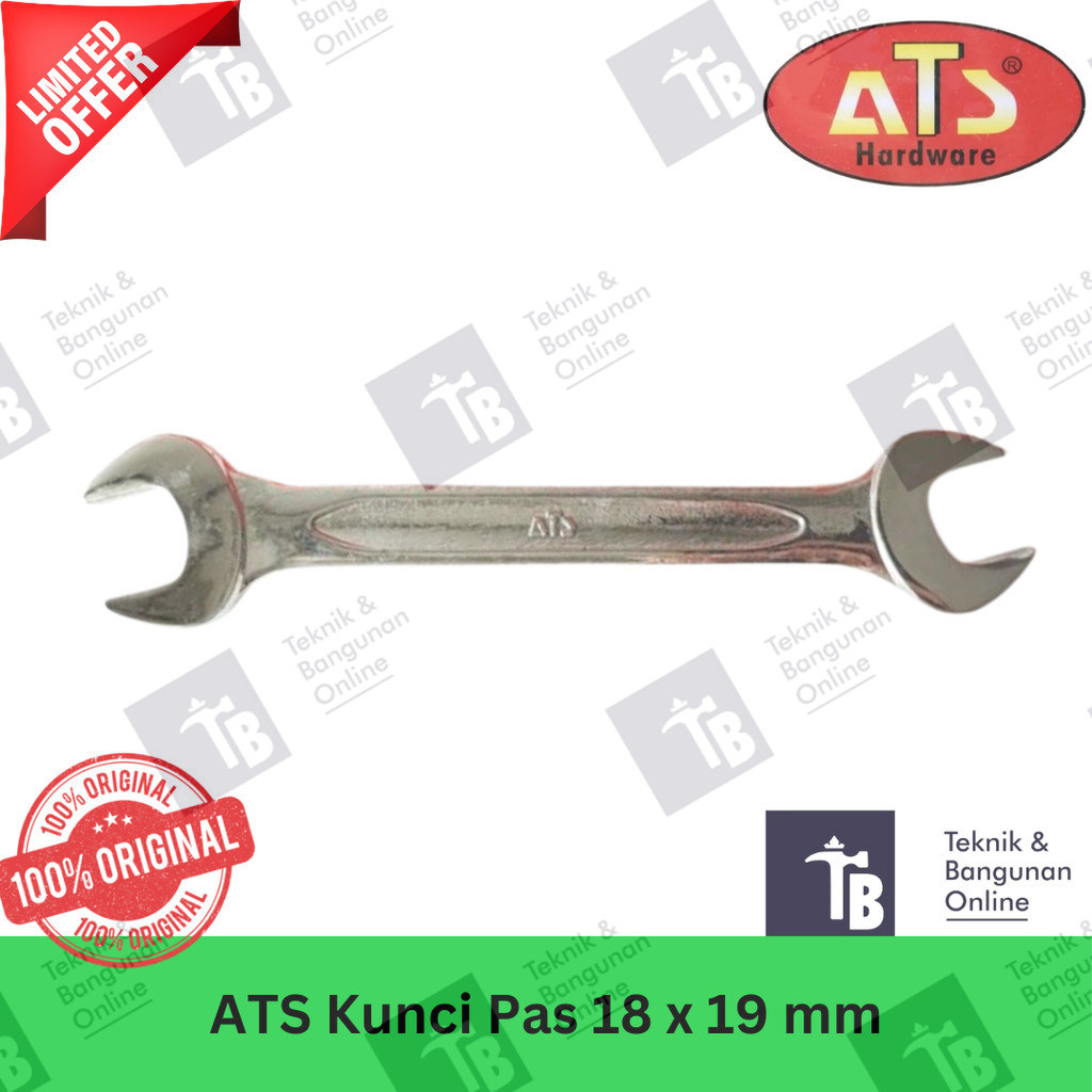 ATS 18mm X 19mm ประแจปลายเปิดคู่ / 18 MM x 19 MM