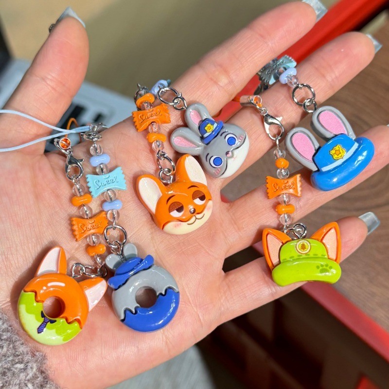 การ์ตูน Zootopia Judy Nick จี้กระเป๋า Candy จี้เชือกโทรศัพท์มือถือจี้คู่