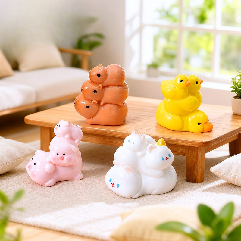 8PCS น่ารัก Stuntsun สัตว์เรซิ่น Charms สําหรับ DIY (13-16)