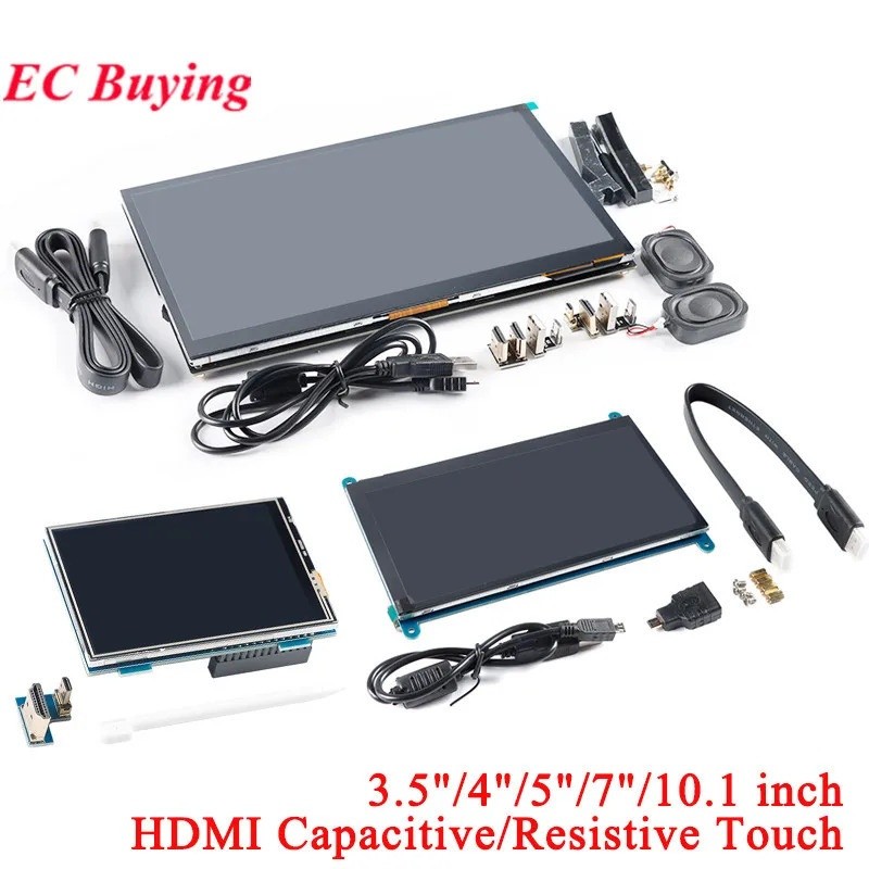 HDMI Capacitive Resistive หน้าจอสัมผัสจอแสดงผล LCD 3.5 "4" 5" 7" 10.1" นิ้ว 1024*600 800*480 สําหรับ