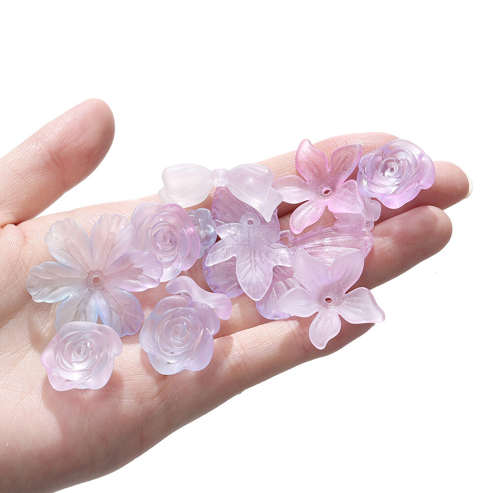 ST.KUNKKA ลูกปัดสีอะคริลิกผสม20gลูกปัดผสมอะคริลิค คละสี มีทั้งดอกไม้ ใบไม้ และผีเสื้อ การทำเครื่องประดับสร้อยข้อมือแลDIY ราคา ถูกที่สุด ดีลบีเคเค แกลเลอรีภาพที่ 9