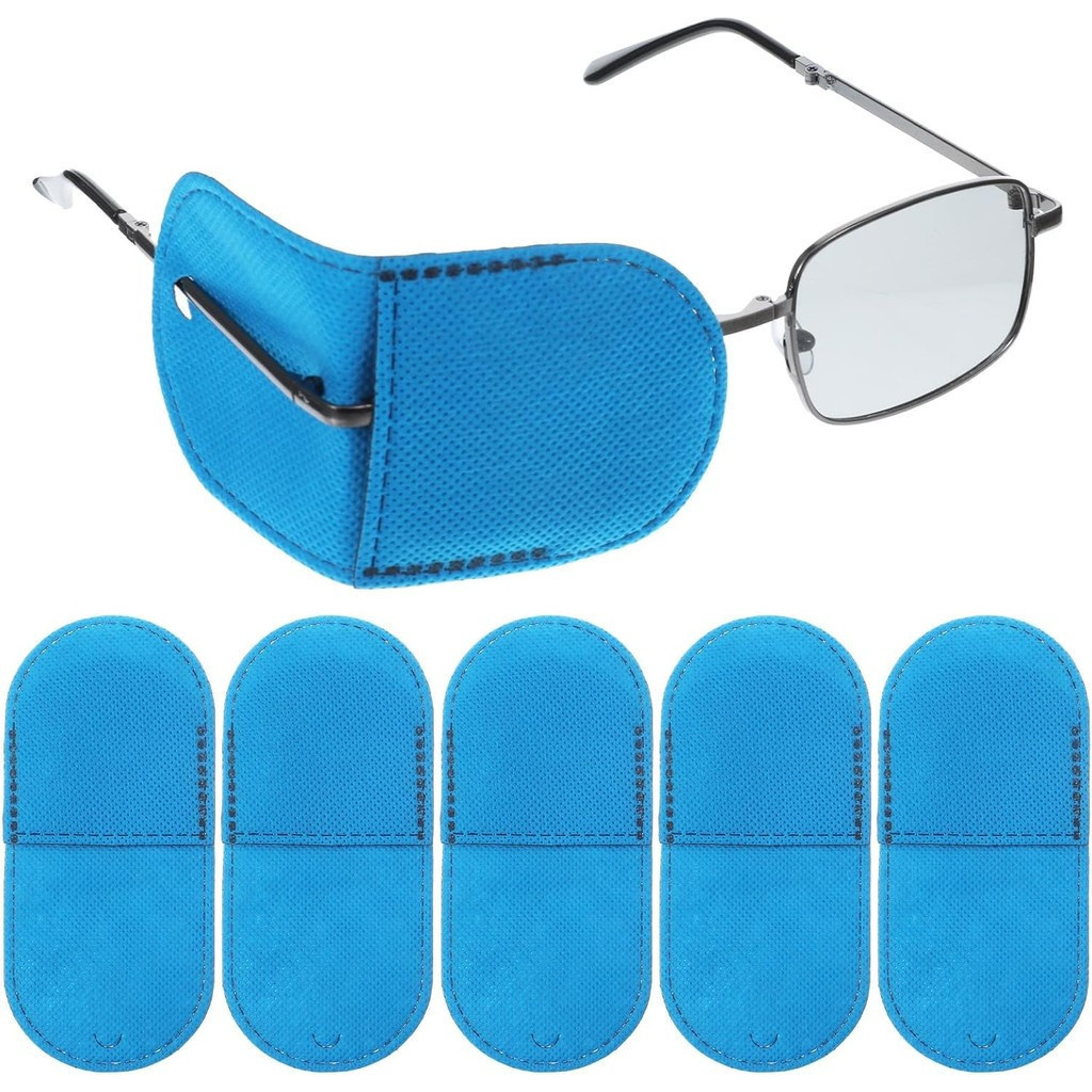 12 ชิ้น Eye Patch สําหรับแว่นตา, Blue Eye Patch Reusable Soft Non-ทอผ้า Eye Cover, Lazy Eye Patch สํ