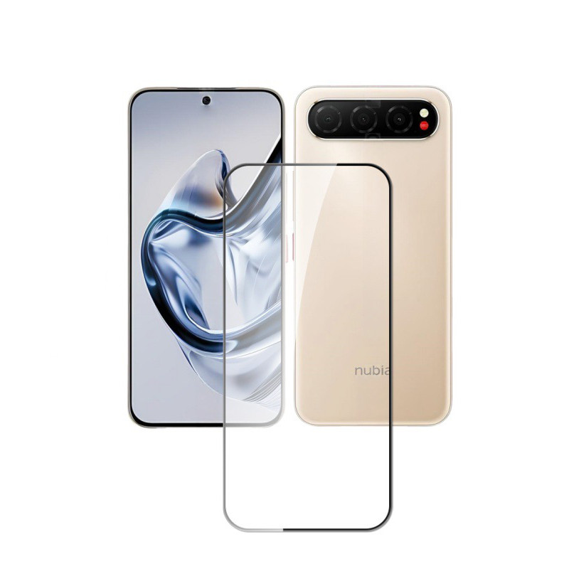 สําหรับ ZTE Nubia Air 9H สีดําขอบกระจกนิรภัยป้องกันหน้าจอสําหรับ Nubia Air Full Cover HD ป้องกันฟิล์
