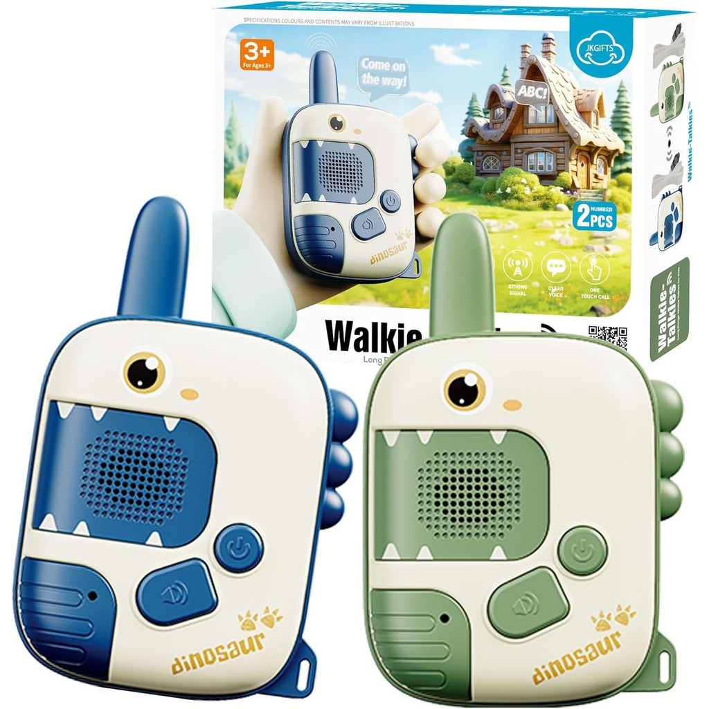 Kids Walkie Talkies Toys for Boys: Dinosaur Toys 2 Pack Birthday Gifts for 3-7 Year Boys and Girls, 