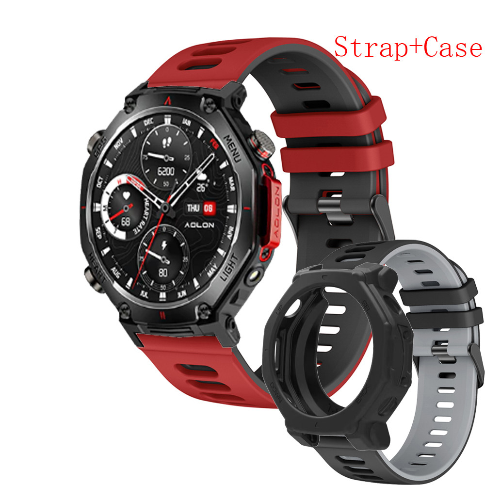 Aolon NEO เคส + สายรัดสําหรับ Aolon NEO Watch Cover Screen Protector Shell และ Band One Color Watchband Case