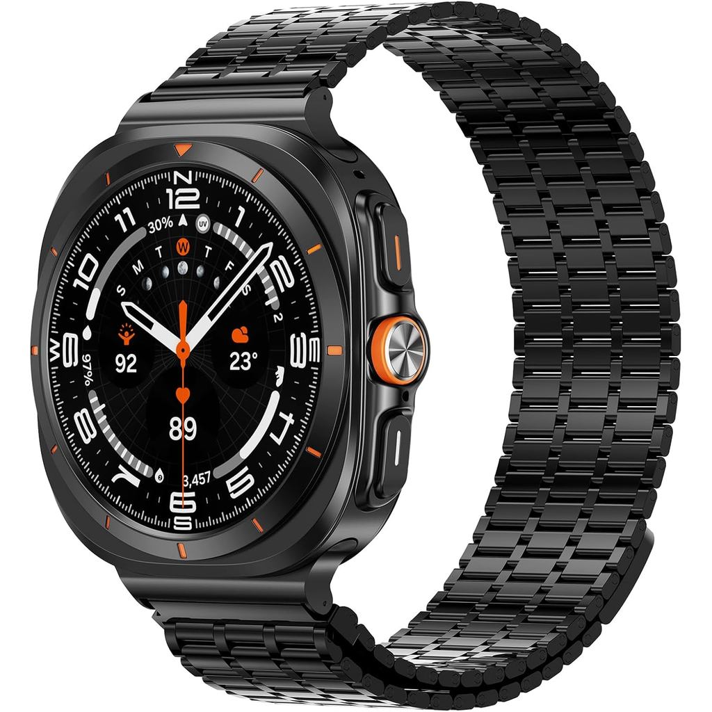 LETOID Magnetic Metal Band Design for Samsung Galaxy Watch Ultra/Ultra 2 47mm, Watch 7/6/5/4/FE 44/4