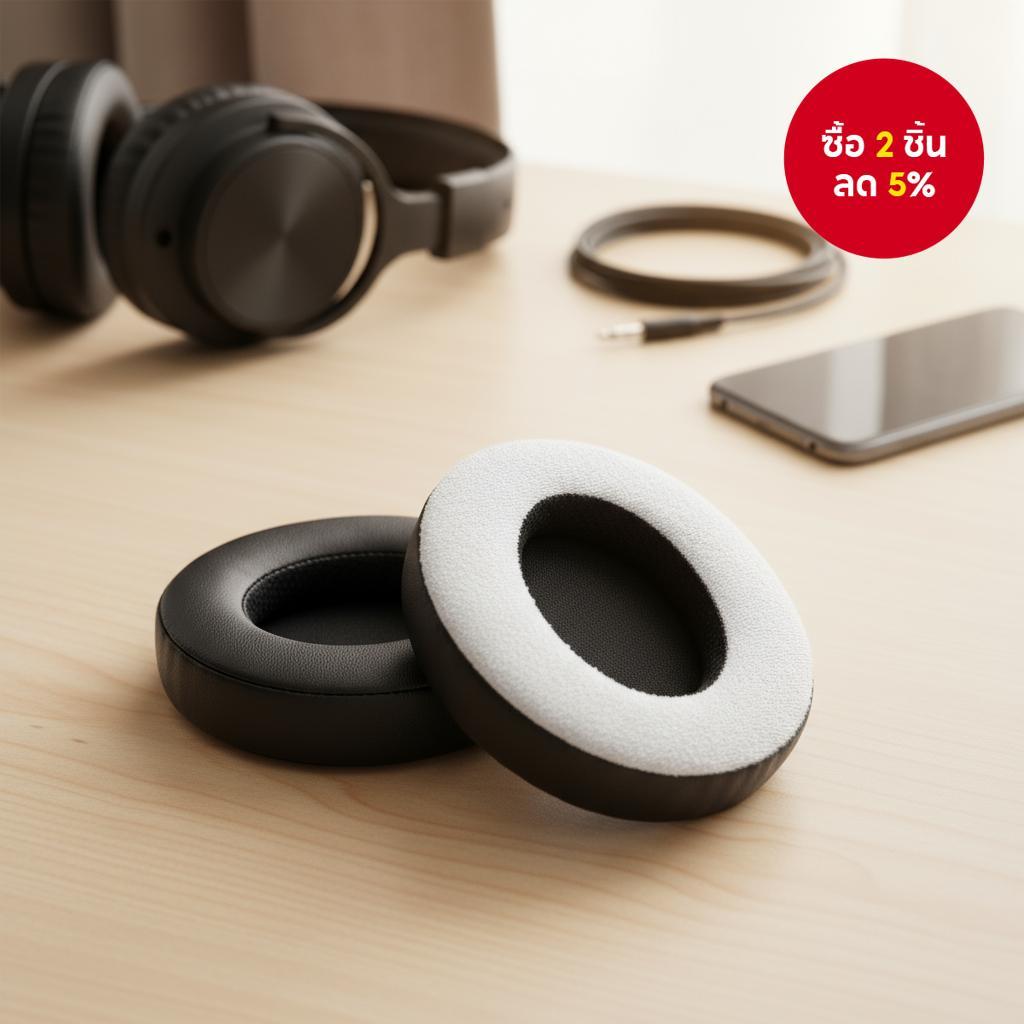  แผ่นรองหูฟังนุ่มสําหรับ Audiotechnica ATH, HyperX Cloud/Alpha, SteelSeries Arctis, Sony MDR-1ABT