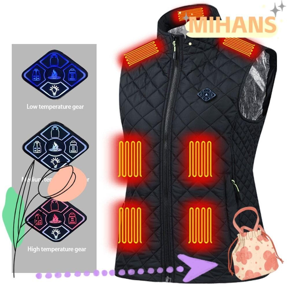 MIH USB Electric Heated Vest 21 Zones 3 Heat Settings Washable Suitable For Outdoor Use