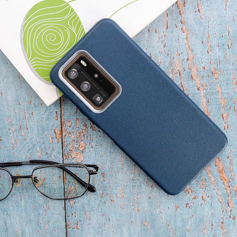 พรีเมี่ยมหนัง Faux สําหรับ Huawei P40 Pro 5G ELS-NX9 N0 AN00 TN00 AL00 LX4 ยางยกกล้อง Bezel คลาสสิกส