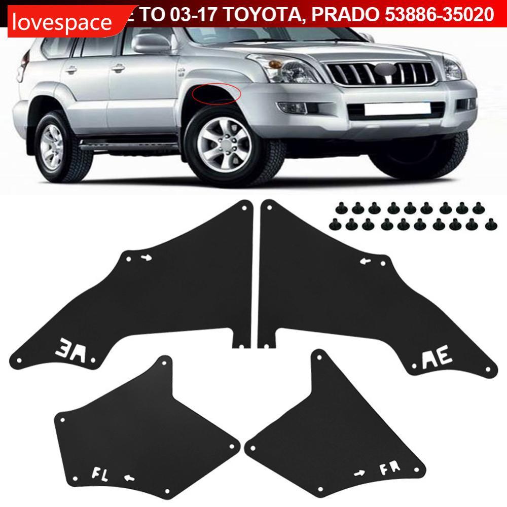 LOVESPACE 1 ชุด Fender Liners Splash Guards Shield ผ้ากันเปื้อนซีล Mud Flaps W คลิปสําหรับ Toyota La