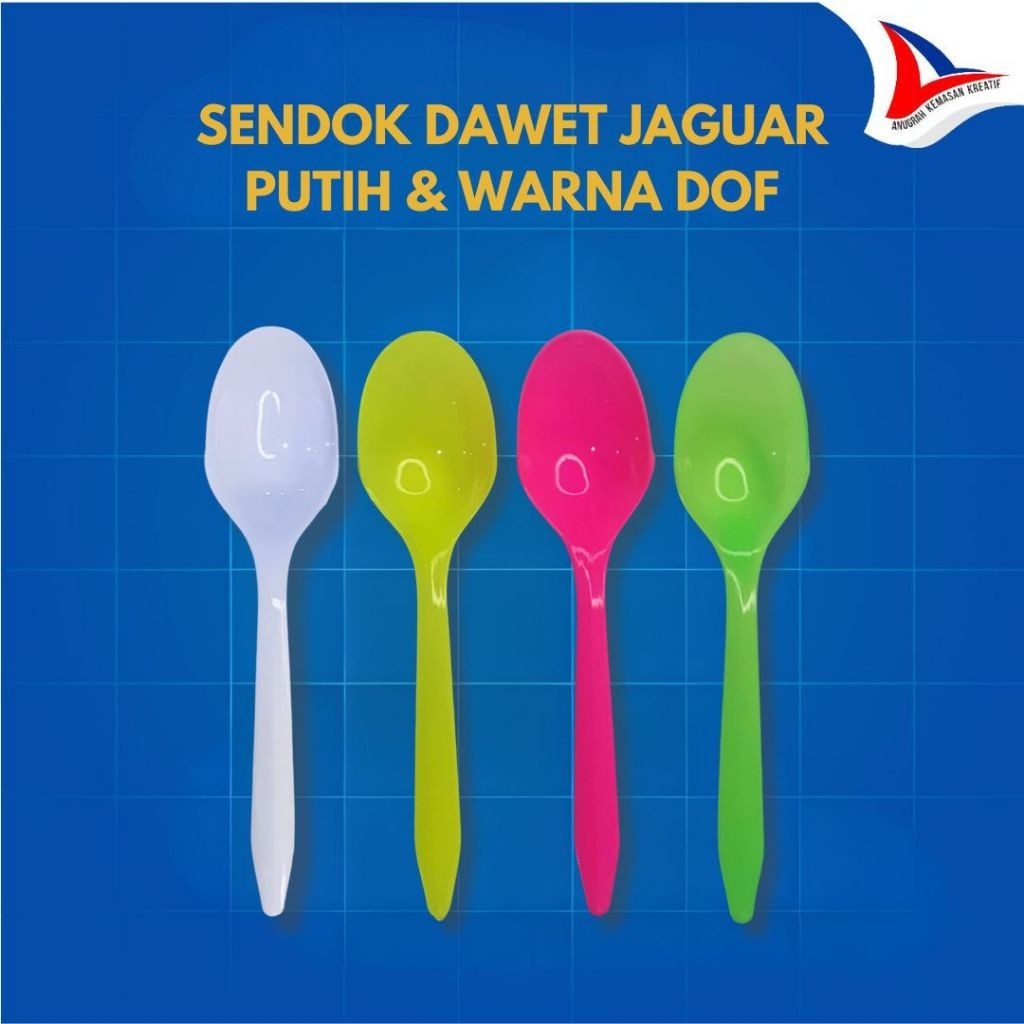 Jaguar White Matte และช้อน Dawet สี / ช้อนพลาสติก 50 ชิ้น