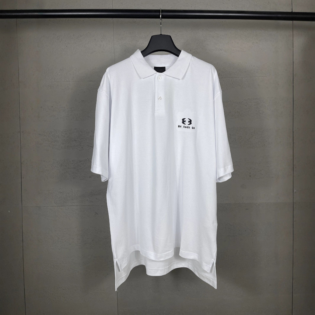 N9KO BLCG 25SS Summer New Double Ring LOGO Embroidery POLO Shirt Men's and Women's Loose Short Sleev