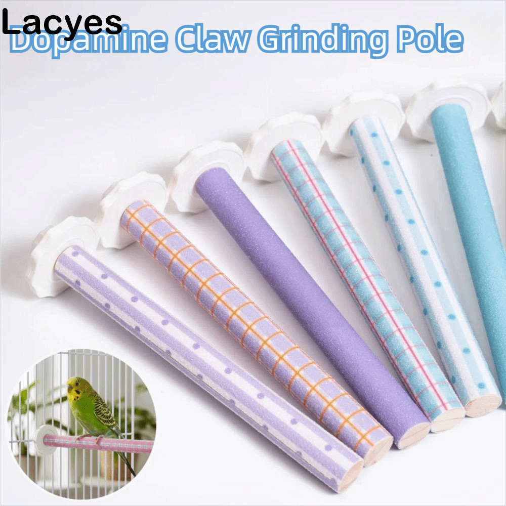 LACYES ชั้นวางสถานีนก,ลื่น Frosted Perch Parrot Claw บด Rod, Stable Beak เล็บเครื่องบดติดตั้งง่ายสบายนกฟันเคี้ยวเสากรง Perch