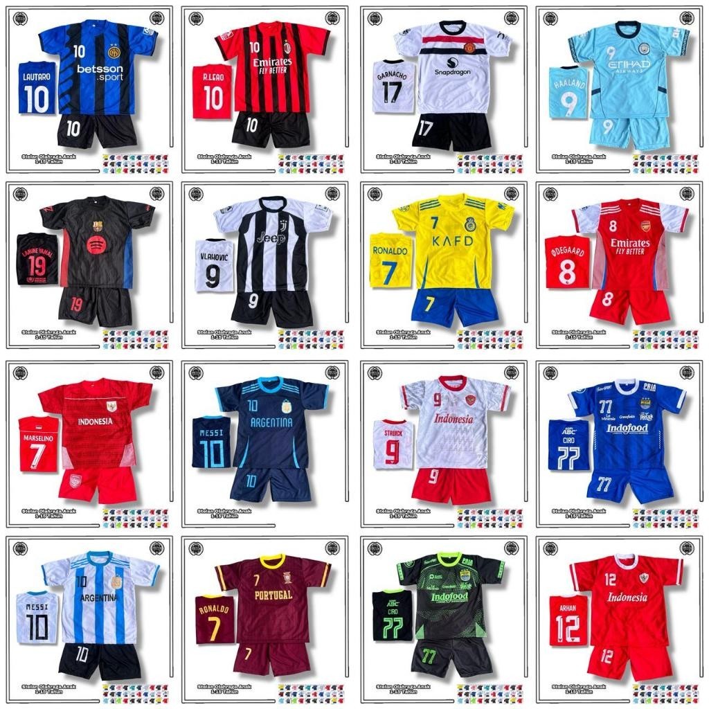 เสื้อฟุตบอลเด็ก ชุดฟุตซอลอนุบาล-มัธยมต้น อายุ 1-14 ปี