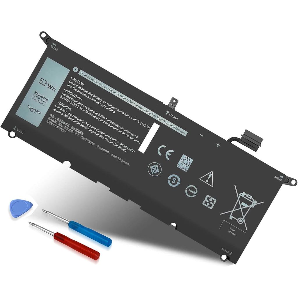 DXGH8 7.6V 52Whแบตเตอรี่สําหรับDell XPS 13 9370 9380 2019 Inspiron 13 7390 7391 2-in-1 5390 5391 749