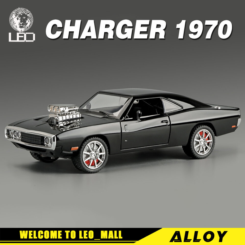 LEO 1:24 Dodge Charger 1970 รถบรรทุกรถของเล่นโลหะ Die Casting สําหรับของเล่นเด็กรถงานอดิเรกของสะสม C