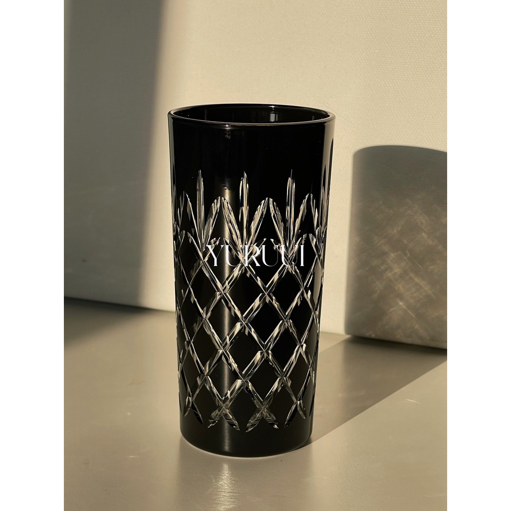 [YURUUI Designer] Poland Julia Crystal Pure Hand Grinding Cutting Black Crystal Glass