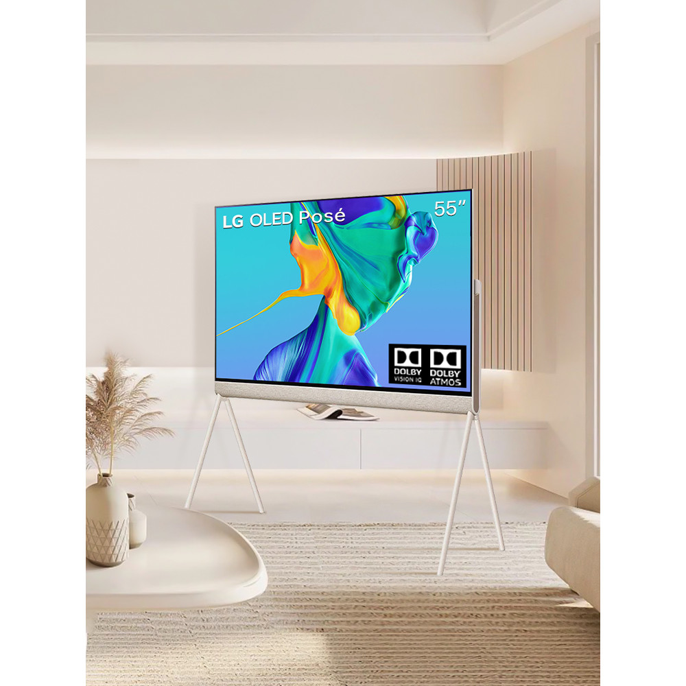 LG Pose 55 นิ้ว OLED Floor Movable 120Hz ห้องนั่งเล่น Flat Art TV ต้นฉบับนําเข้า