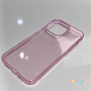 เคสโทรศัพท์ใสสีน้ำเงินและชมพูแบบโปร่งแสงรูใหญ่สไตล์มินิมอลสำหรับ iPhone 11, 16, 15, 14, 13, 12 Pro Max