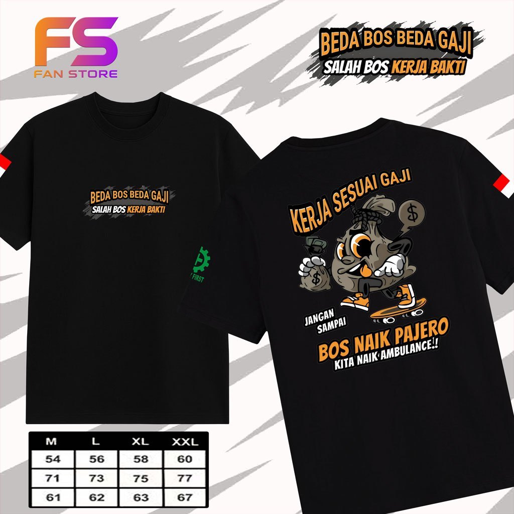 เสื้อยืด Distro ล่าสุด, เสื้อยืด DIFFERENT BOSS, DIFFERENCE, WRONG BOSS, WORK, BAKTI COMBED 24S
