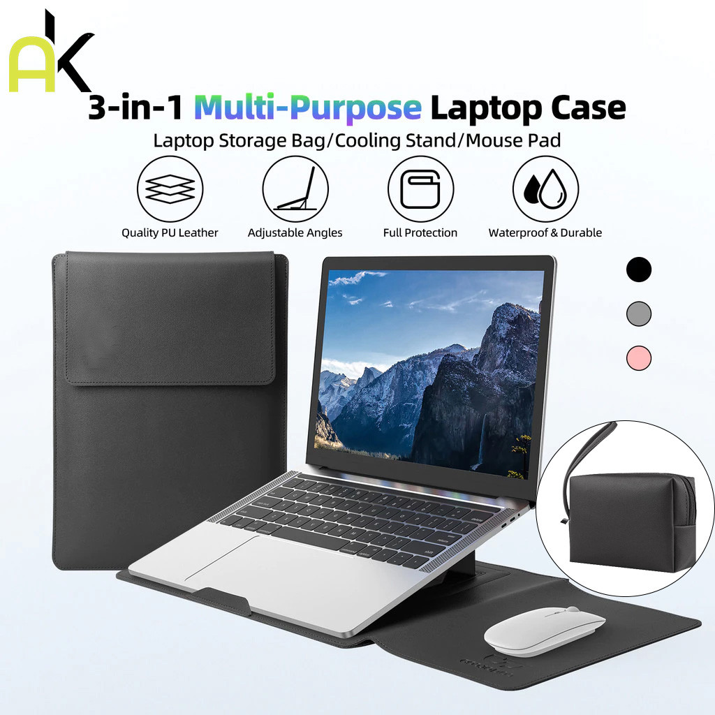 AK ซองเคส3 in 1 ใส่โน๊ตบุ๊ค เคสหนังใส่โน๊ตบุ๊ค ซองหนัง เคสหนัง PU laptop bag