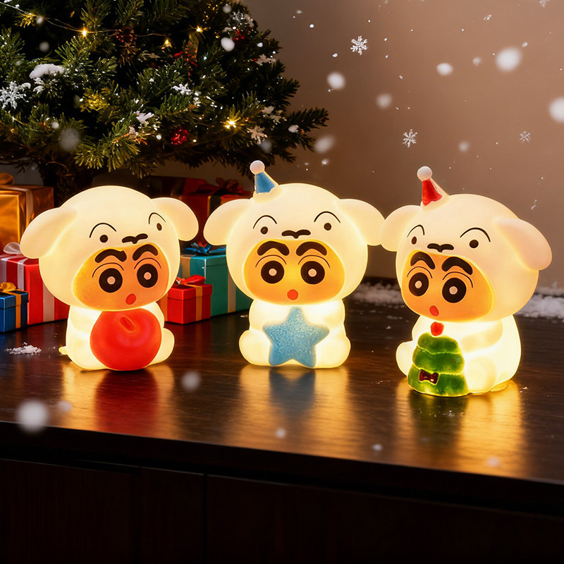 คริสต์มาส Crayon Shin-chan Light ห้องนอน Warm Color Nightlight การ์ตูน Sleeping Lamp