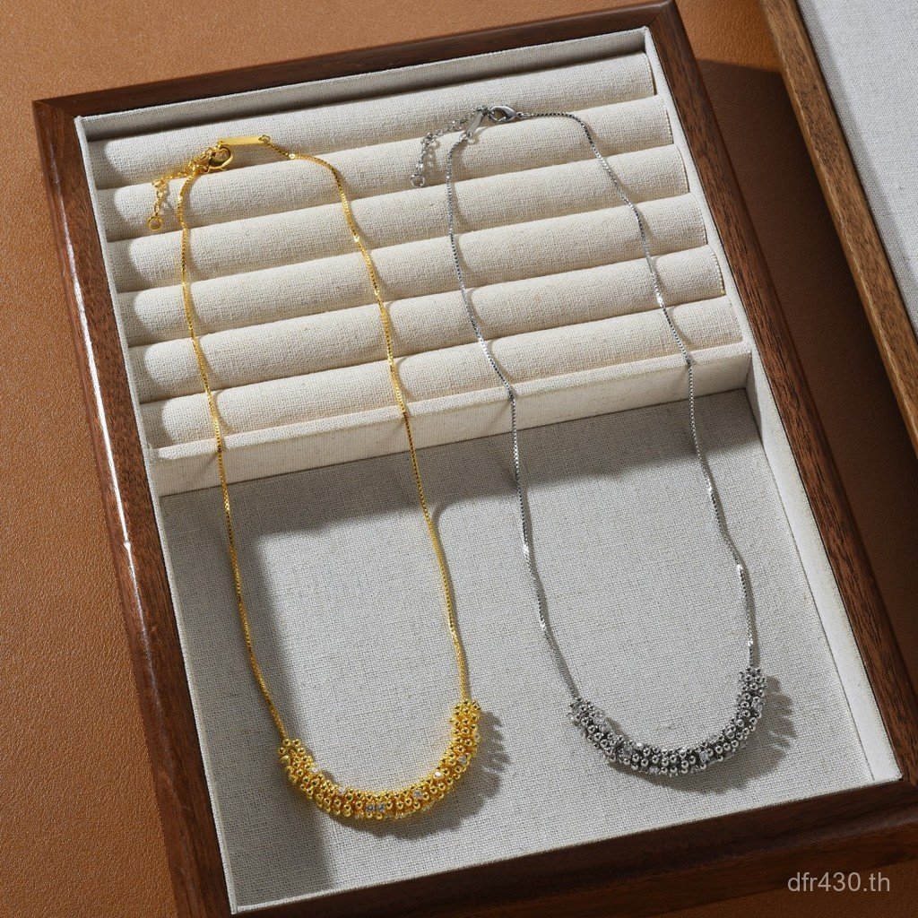 สร้อยคอมิครอแคลวิกลแบบหรูหรา สไตล์BV ทำจากโลหะ มีการออกแบบทรายเล็กพิมพ์ด้วยเพชรหัส3V85