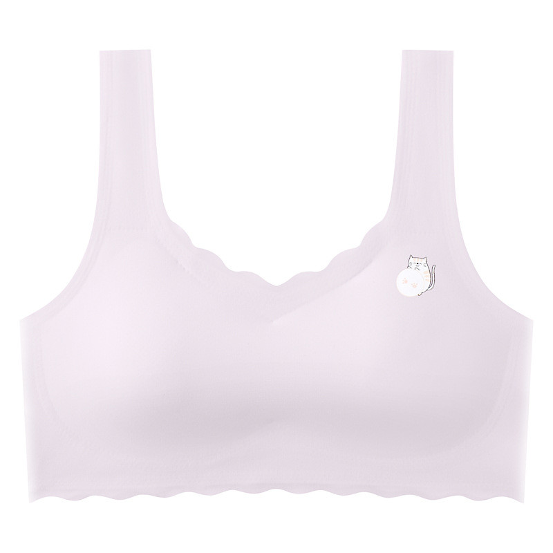 ชุดชั้นใน เด็กผู้หญิง มีสีขาว สีชมพู สีฟ้า และสีเหลือง，เสื้อชั้นในเด็กผู้หญิง ผ้าไหมน้ำแข็ง ใส่สบาย 