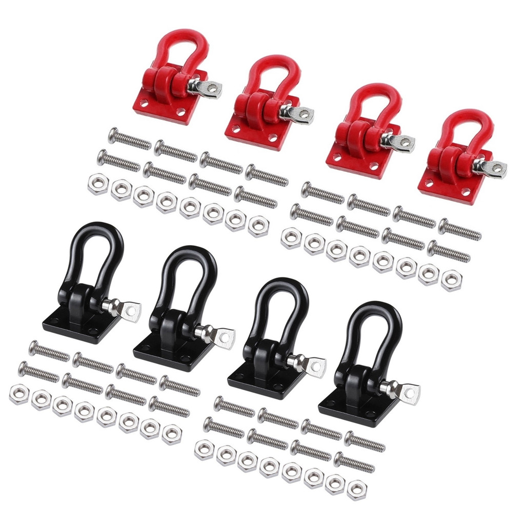 โลหะ Trailer ลากจูงหัวเข็มขัด Tow Hooks ปีนเขา Trailer Shackles สําหรับ 1/10 RC Crawler รถ Traxxas TRX4 Axial SCX10 RC4WD D90 อะไหล่