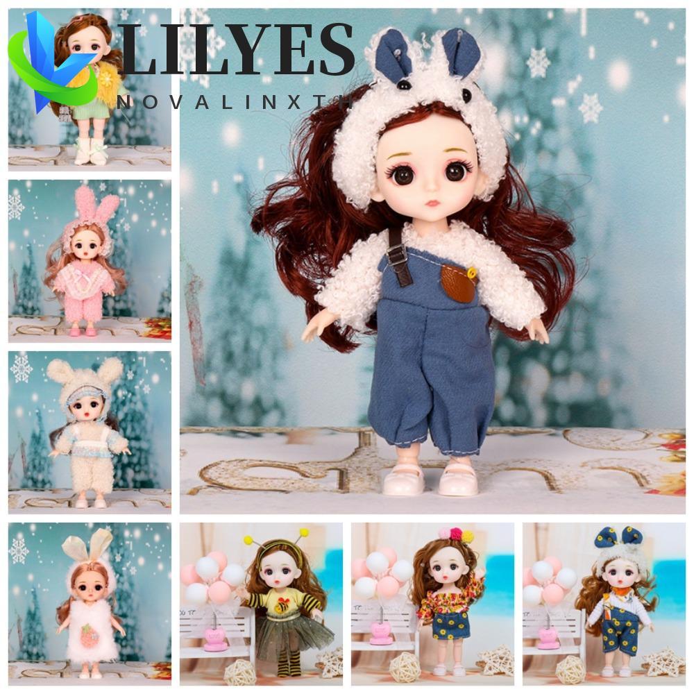 LILYES 16 ซม.ตุ๊กตาBJD,ตาโต 1/12 Scaleน่ารักFaceตุ๊กตาBJD,ตุ๊กตาBJDหวานเคลื่อนย้ายได้ 13 ข้อต่อเคลื่