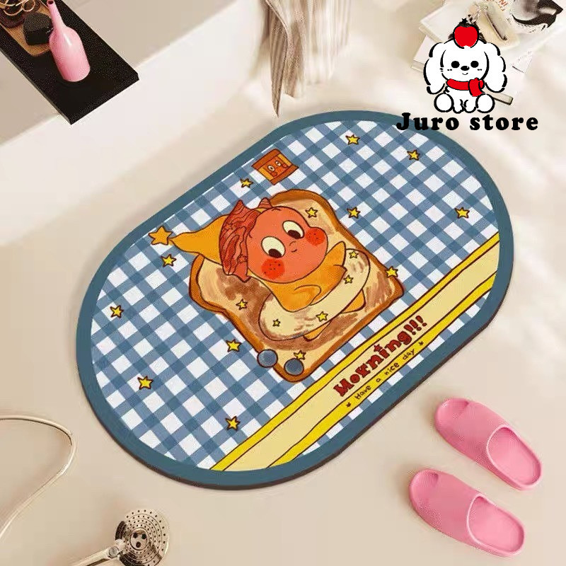 JURO POPMART TWINKLE MOTIF FLOOR MAT WITH CUTE CHARACTERS/BATHROOM MAT/KOREAN DESIGN