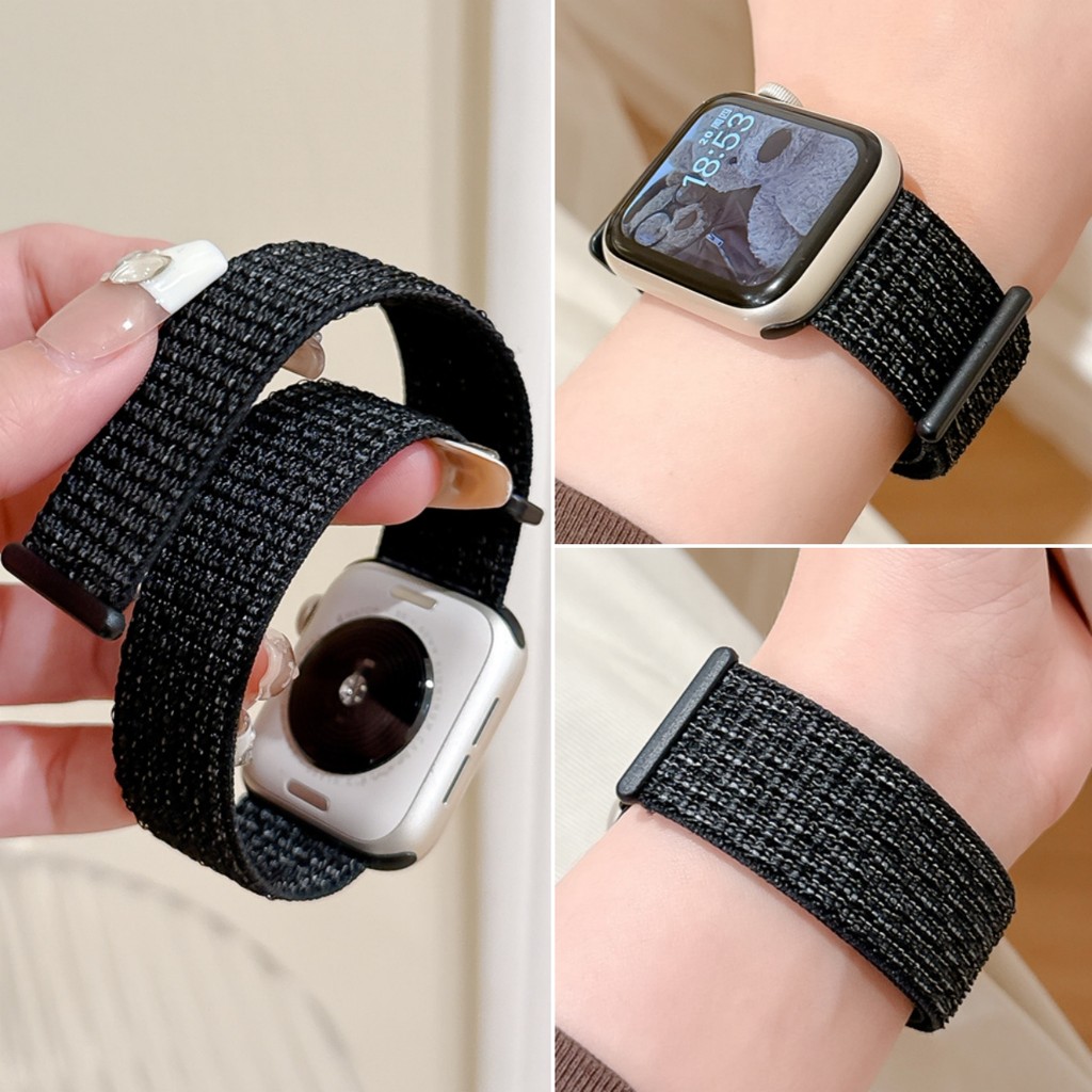 กีฬาสายรัดไนลอนสําหรับ Apple Watch S11/10/9/8/7/5/4 SE3 Ultra Breathable skin friendly เปลี่ยนสร้อยข้อมือสําหรับ iwatch 49 มม.46 มม.45 44 42 41 40 38 ใหม่