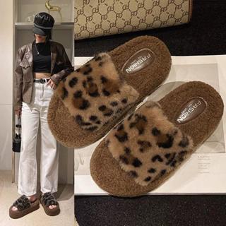 TX47 รองเท้าแตะขนปุย, ซอก ตุ๊กตา, พิมพ์เสือดาวหรูหรา, แฟชั่น…