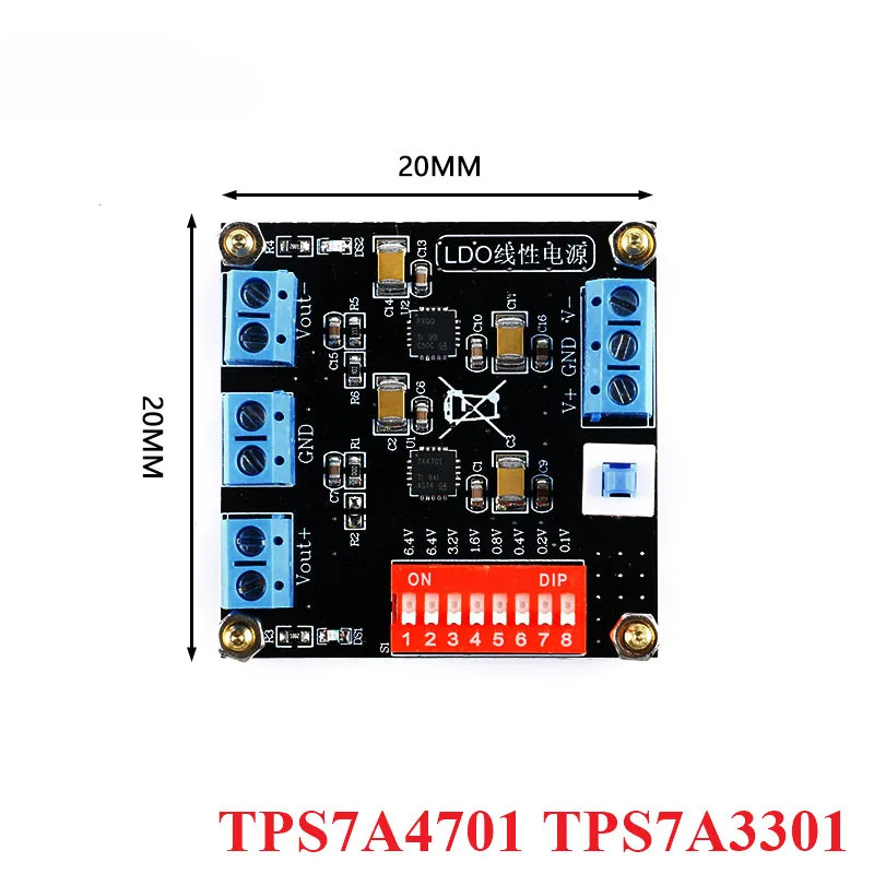 TPS7A4701 TPS7A3301 Ultra Low Ripple บวกและลบปรับ UV Ripple Liner โมดูลแหล่งจ่ายไฟ