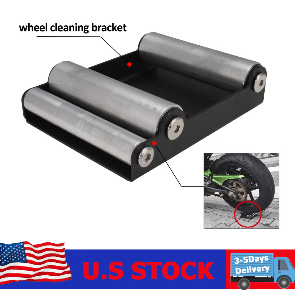 JF Motorcycle Universal Tire Cleaning Stand Tire Wash Bracket Portable Chain Clean Durable Roller Ra