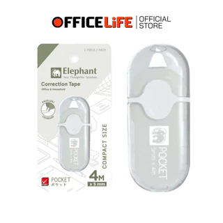 Elephant (ตราช้าง) เทปลบคำผิด เทปลบ รุ่น POCKET พ็อคเก็ต ยาว 4 M. ( 1 ชิ้น / สุ่มสี )