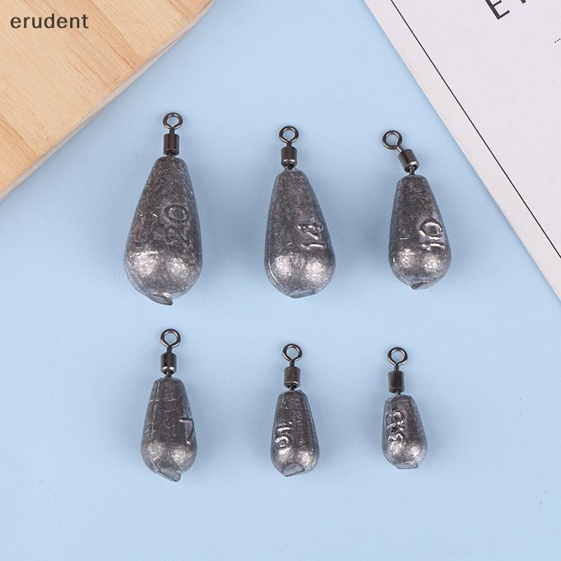 Erudent 10pcs ตะกั่ว sinker สำหรับตกปลารูปแปดและทรงหยดน้ำ ใหม่