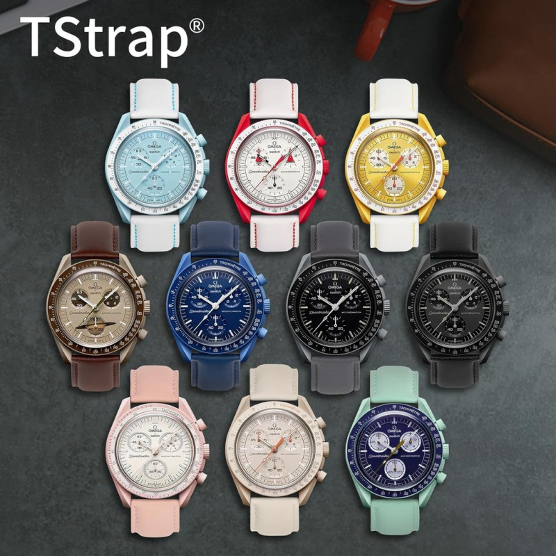 สายหนังแท้สําหรับ Omg x Moonwatch เปลี่ยนสายนาฬิกาแบบปลดเร็วระดับพรีเมียม 20 มม. - รูปที่ 4