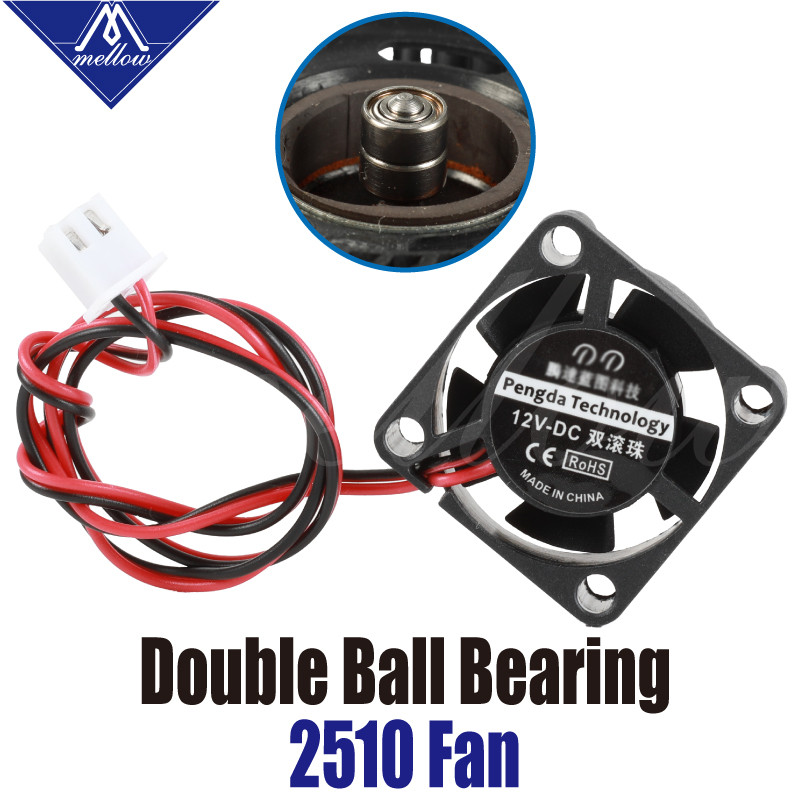 Mellow 24V 2510 Fan For 3D Printer Small Cooling Dual Ball Bear For Goliath Dragon Ultimaker 2 UM2 C