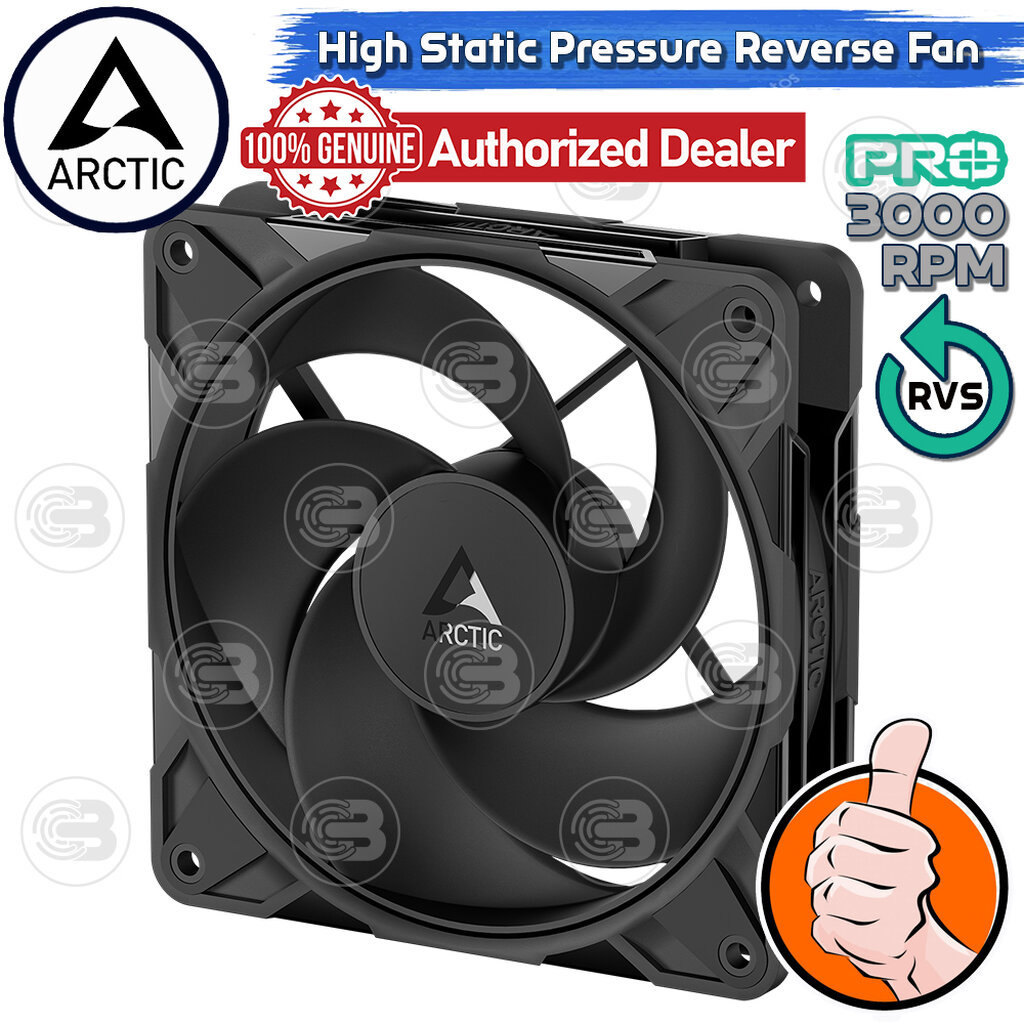 [CoolBlasterThai] ARCTIC P12 PRO REVERSE PST BLACK (size 120 mm.) PC Fan Case ประกัน 6 ปี