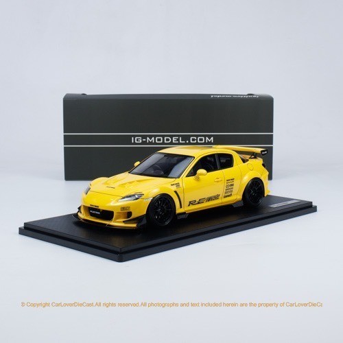 พร้อมสต็อก IG 1: 18 Mazda Mazda RX-8 (SE3P) RE Amemiya Amemiya เรซิ่นรถรุ่นสีเหลือง IG3177 สีดํา IG3